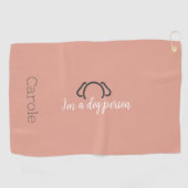 Aangepaste Vrouwen Hond Mama Golf Handdoek (Horizontaal)