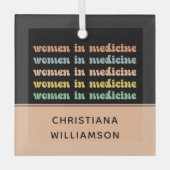 Aangepaste vrouwen in de geneesmiddelrecirculatie glas ornament (Voorkant)