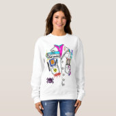 Aangepaste Vrouwen Mad Wetenschapper Halloween Lab Trui (Voorkant volledig)