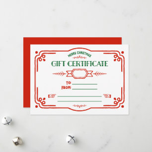 Aangepaste vul-het-leeg-holiday-cadeaubon feestdagenkaart
