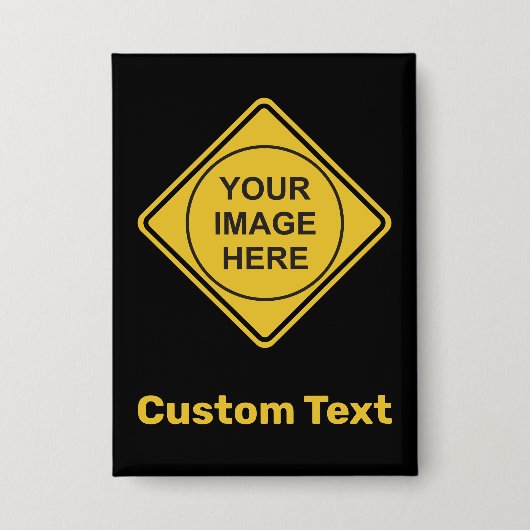 Aangepaste waarschuwing Diamond Sign Button (Voorkant)