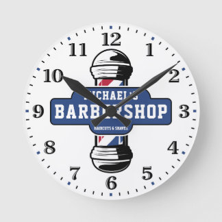 Aangepaste wandklok in Barbershop Ronde Klok