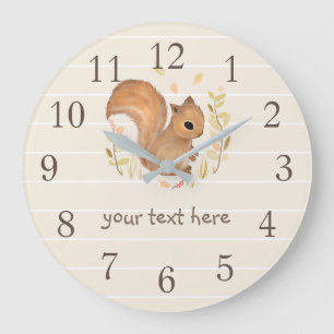 Aangepaste wandklok rond de eekhoorn grote klok