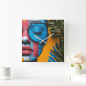 Aangepaste wandklok Voeg uw eigen fotocadeau voor Vierkante Klok (Huis)