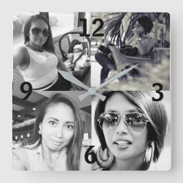 Aangepaste wandklok voor foto's vierkante klok