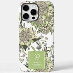 Aangepaste Waratah & Gumnut Eucalyptus iPhone 16 Pro Max Hoesje