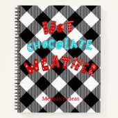 Aangepaste warme chocolademelk weer Buffalo Plaid Notitieboek (Voorkant)