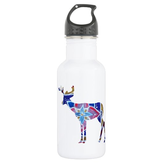 Aangepaste waterfles (532 ml) Mandala Herten (Voorkant)
