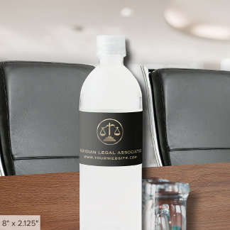 Aangepaste waterflesetiketten voor de rechtsprakti waterfles etiket