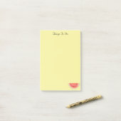 Aangepaste watermeloen vrucht op gele Post-it-noti Post-it® Notes (Op bureau)