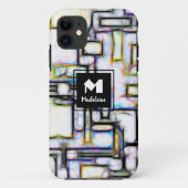 Aangepaste Waterverf Abstract geometrisch monogram Case-Mate iPhone Case (Achterkant)