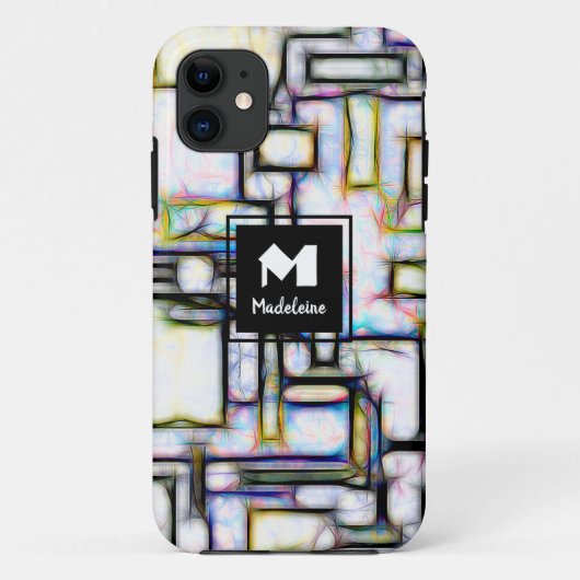 Aangepaste Waterverf Abstract geometrisch monogram Case-Mate iPhone Case (Achterkant)