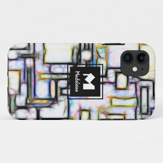 Aangepaste Waterverf Abstract geometrisch monogram Case-Mate iPhone Case (Achterkant (horizontaal))