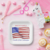 Aangepaste Waterverf Amerikaanse vlag Papieren Bordje (Feest)