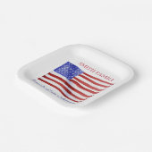 Aangepaste Waterverf Amerikaanse vlag Papieren Bordje (Gebogen)