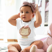 Aangepaste Waterverf Baby Lion Pink Bow Romper