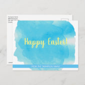Aangepaste  waterverf bij Pasen Feestdagenkaart (Voorkant / Achterkant)