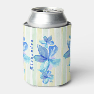 Aangepaste waterverf bloemen blikjeskoeler