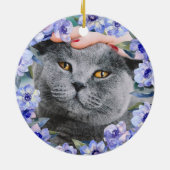 Aangepaste Waterverf bloemen Keramisch Ornament (Achterkant)