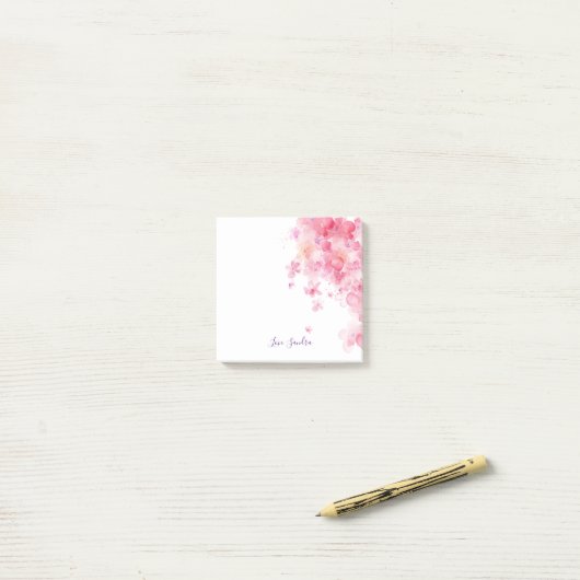 Aangepaste/ Waterverf bloemen Post-it® Notes (Op bureau)