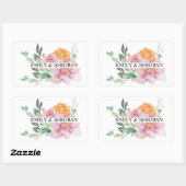 Aangepaste Waterverf bloemen Rechthoekige Sticker (Vel)