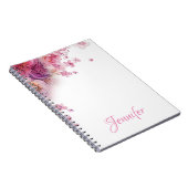 Aangepaste Waterverf bloemen Rozen Elegant Modern Notitieboek (Rechterzijde)