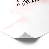 aangepaste Waterverf Blush Roze Wild Roos Poster (Hoek)