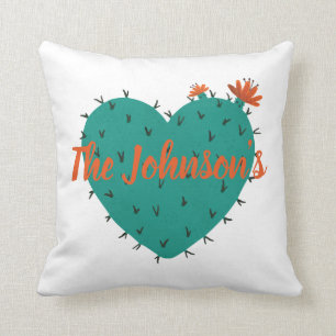 Aangepaste Waterverf Cactus Heart Pillow Kussen