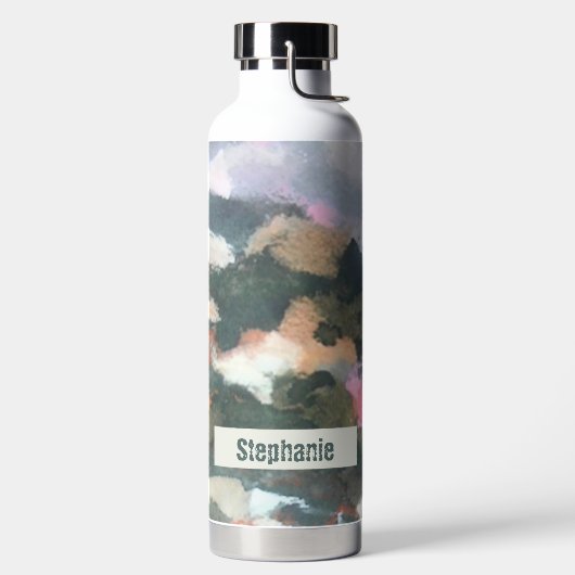 Aangepaste waterverf camo abstracte neutrale aarde waterfles (Links)