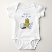 Aangepaste Waterverf Chick Egg First Easter Boy Romper (Voorkant)