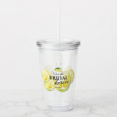 Aangepaste waterverf citroenkleurige bruidsdouche  acryl drinkbeker (Voorkant)