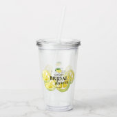 Aangepaste waterverf citroenkleurige bruidsdouche  acryl drinkbeker (Achterkant)