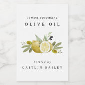 Aangepaste Waterverf Citrus Citrus Olijfolie Fles Voedselcontainer Etiket (Enkel label)