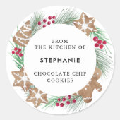 Aangepaste Waterverf Cookie Baking Ronde Sticker (Voorkant)
