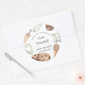 Aangepaste Waterverf Cookie Baking Ronde Sticker (Envelop)