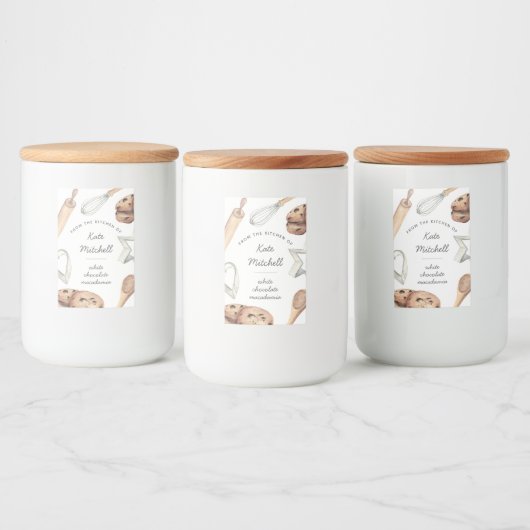 Aangepaste Waterverf Cookie Baking Voedselcontainer Etiket (Flessen)