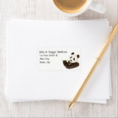 Aangepaste Waterverf Cute Panda, Aziatisch Beer, A Etiket (Insitu)