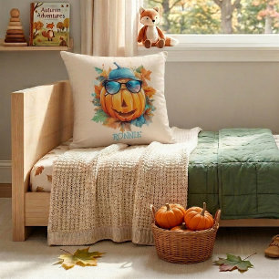 Aangepaste waterverf Cute Pumpkin Oranje Halloween Kussen