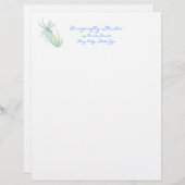 Aangepaste Waterverf Dragonfly in blauw en groen Briefhoofd (Voorkant / Achterkant)