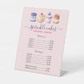 Aangepaste waterverf- en Sweets-prijslijst Reclamebord Met Voetstuk (Voorkant)