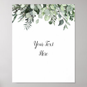 Aangepaste Waterverf Eucalyptus Greenery Sign Post Poster