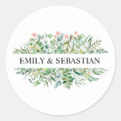 Aangepaste Waterverf Eucalyptus Leafs Ronde Sticker (Voorkant)