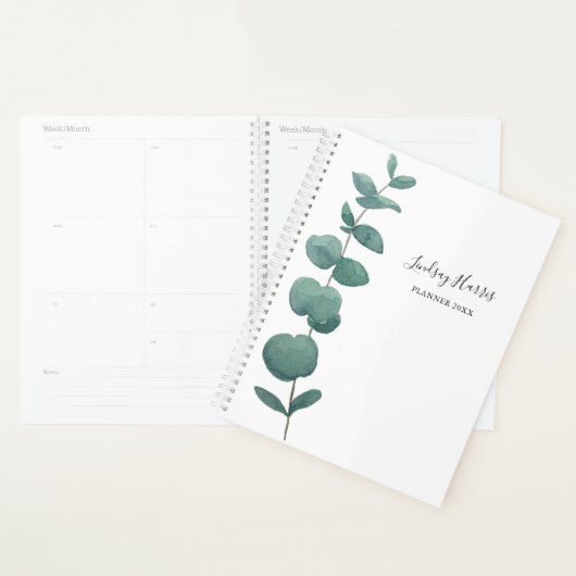 Aangepaste Waterverf Eucalyptus Planner (Display)
