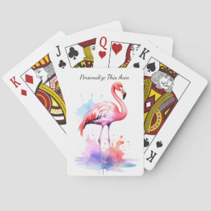 Aangepaste waterverf flamingo speelkaarten