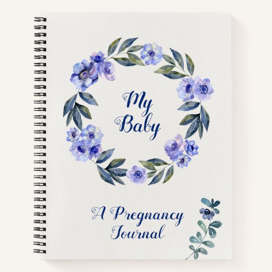 Aangepaste Waterverf Floral Pregnancy Journal Notitieboek (Voorkant)