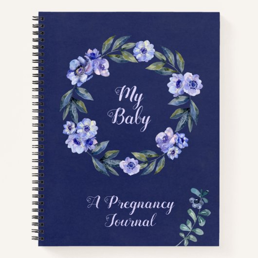 Aangepaste Waterverf Floral Pregnancy Journal Notitieboek (Voorkant)