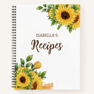 Aangepaste Waterverf Floral Recipe Notitieboek