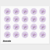 Aangepaste Waterverf Floral Violet Lavender Ronde Sticker (Vel)