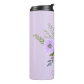 Aangepaste Waterverf Floral Violet Lavender Thermosbeker (Gedraaid links)