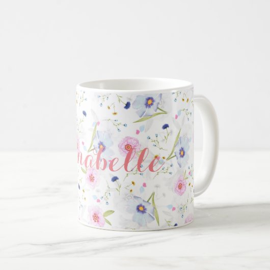 Aangepaste|| Waterverf florale mok (Voorkant rechts)